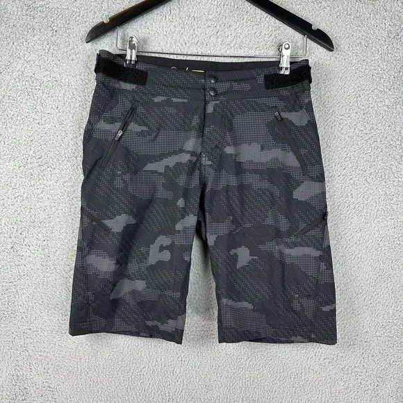 Zoic Shorts Mens Small Gray Camo Mountain Bike MTB Zip Pockets Stretch Trail Men - Picture 1 of 12